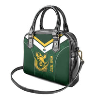 South Africa Rugby Custom Shoulder Handbag Springboks Kente Rhino Symbol - Wonder Print Shop