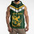 South Africa Rugby Custom Sleeveless Hoodie Springboks Kente Rhino Symbol - Wonder Print Shop