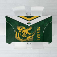 South Africa Rugby Custom Tablecloth Springboks Kente Rhino Symbol - Wonder Print Shop