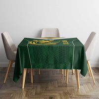 South Africa Rugby Custom Tablecloth Springboks Kente Rhino Symbol - Wonder Print Shop