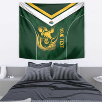 South Africa Rugby Custom Tapestry Springboks Kente Rhino Symbol - Wonder Print Shop