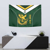 South Africa Rugby Custom Tapestry Springboks Kente Rhino Symbol - Wonder Print Shop