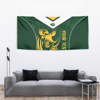 South Africa Rugby Custom Tapestry Springboks Kente Rhino Symbol - Wonder Print Shop