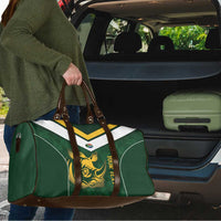South Africa Rugby Custom Travel Bag Springboks Kente Rhino Symbol - Wonder Print Shop