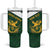 South Africa Rugby Custom Tumbler With Handle Springboks Kente Rhino Symbol - Wonder Print Shop