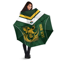 South Africa Rugby Custom Umbrella Springboks Kente Rhino Symbol - Wonder Print Shop
