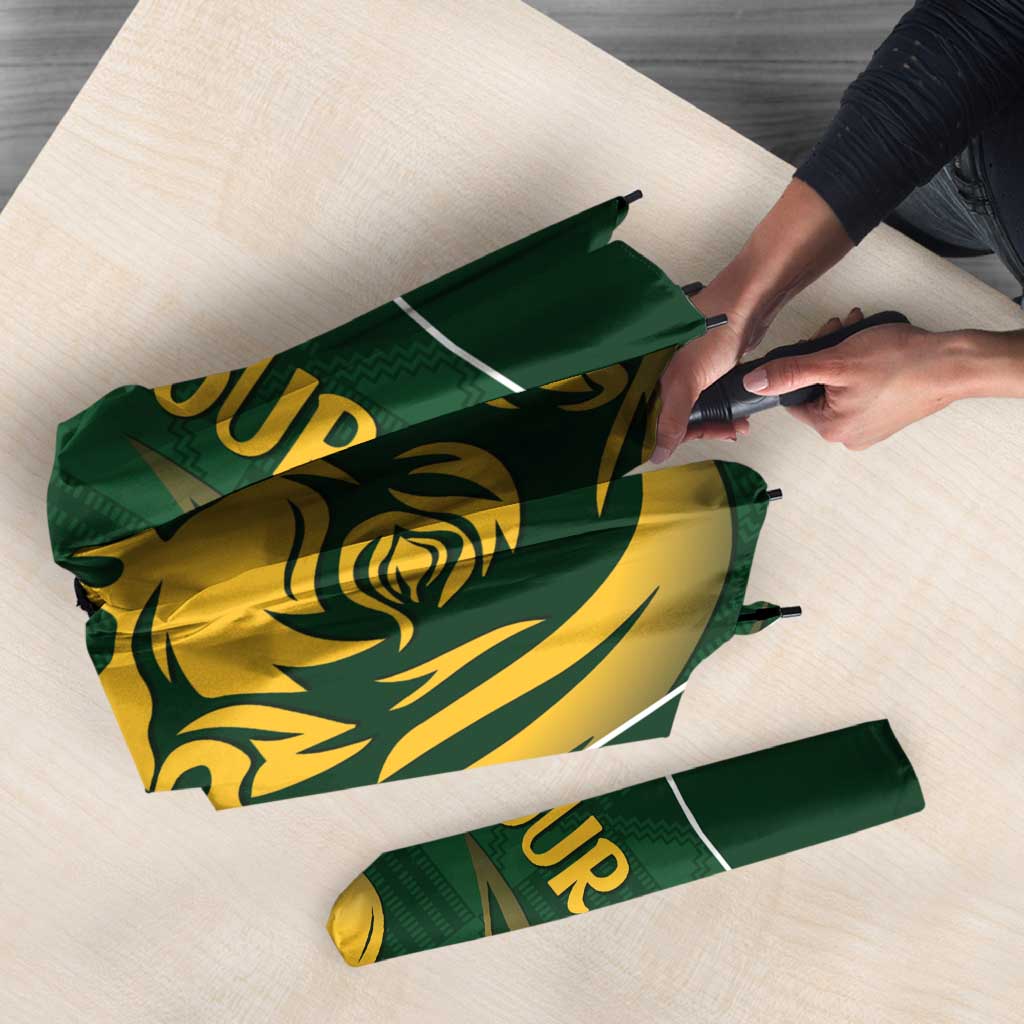 South Africa Rugby Custom Umbrella Springboks Kente Rhino Symbol - Wonder Print Shop