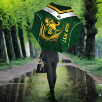 South Africa Rugby Custom Umbrella Springboks Kente Rhino Symbol - Wonder Print Shop