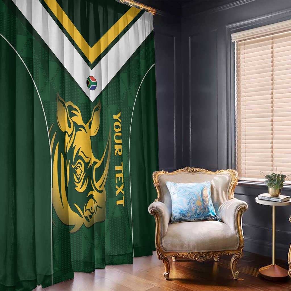 South Africa Rugby Custom Window Curtain Springboks Kente Rhino Symbol - Wonder Print Shop