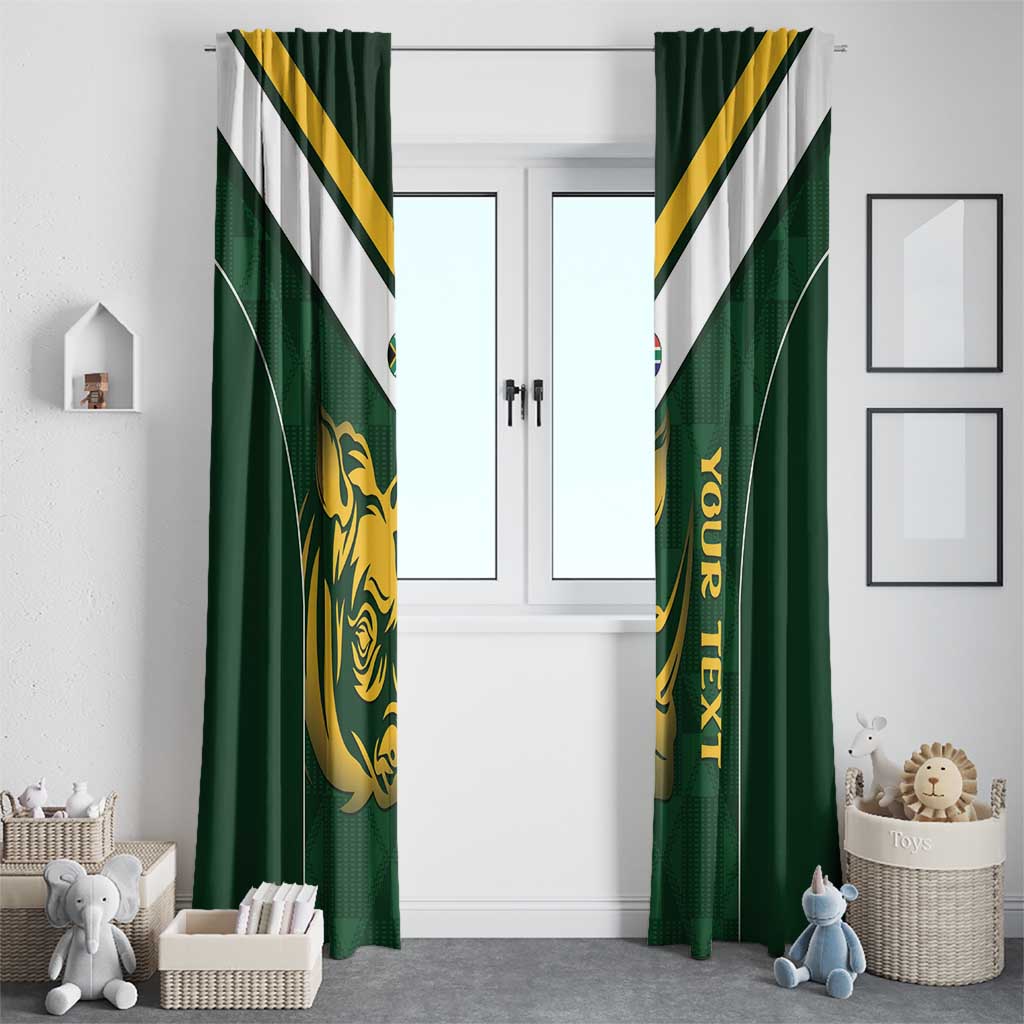 South Africa Rugby Custom Window Curtain Springboks Kente Rhino Symbol - Wonder Print Shop