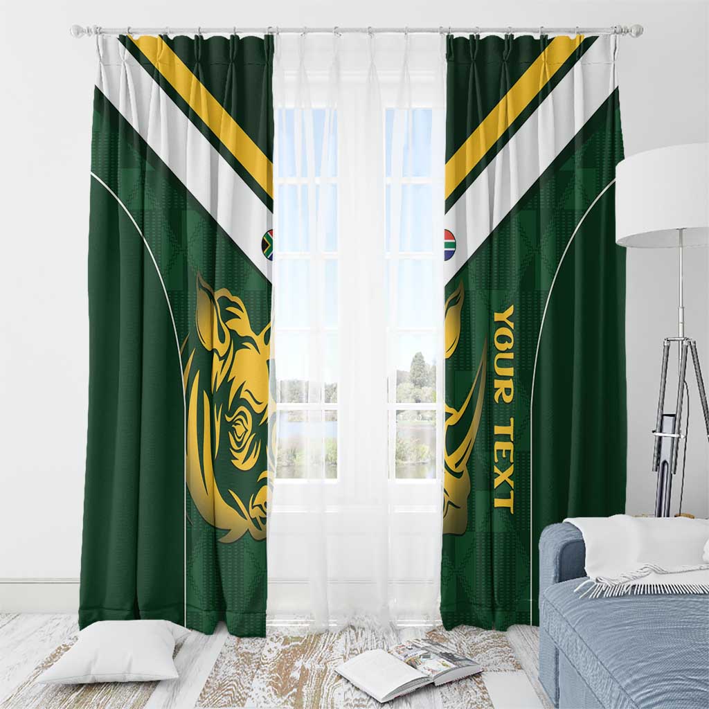 South Africa Rugby Custom Window Curtain Springboks Kente Rhino Symbol - Wonder Print Shop