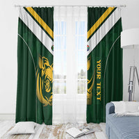 South Africa Rugby Custom Window Curtain Springboks Kente Rhino Symbol - Wonder Print Shop