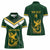 South Africa Rugby Custom Women Polo Shirt Springboks Kente Rhino Symbol - Wonder Print Shop