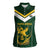 South Africa Rugby Custom Women Sleeveless Polo Shirt Springboks Kente Rhino Symbol - Wonder Print Shop