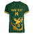 South Africa Rugby Custom Women V-Neck T-Shirt Springboks Kente Rhino Symbol - Wonder Print Shop