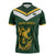 South Africa Rugby Custom Zipper Polo Shirt Springboks Kente Rhino Symbol - Wonder Print Shop