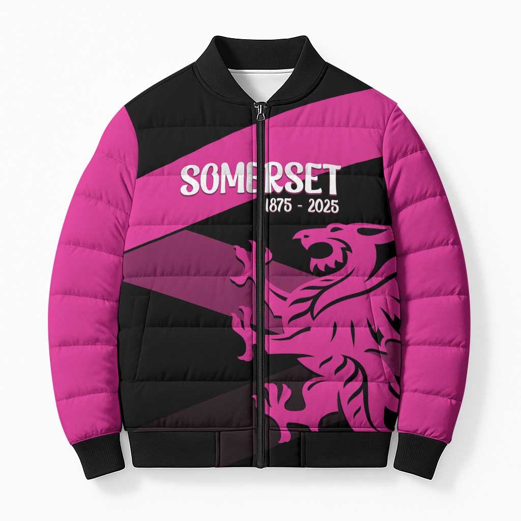 Custom Somerset Cricket Bomber Puffer Jacket 150 Years of Anniversary - Wonder Print Shop