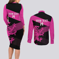 Custom Somerset Cricket Couples Matching Long Sleeve Bodycon Dress and Long Sleeve Button Shirt 150 Years of Anniversary - Wonder Print Shop