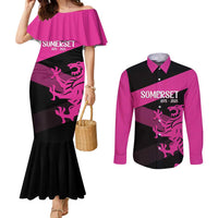 Custom Somerset Cricket Couples Matching Mermaid Dress and Long Sleeve Button Shirt 150 Years of Anniversary - Wonder Print Shop