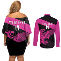 Custom Somerset Cricket Couples Matching Off Shoulder Short Dress and Long Sleeve Button Shirt 150 Years of Anniversary - Wonder Print Shop