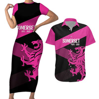 Custom Somerset Cricket Couples Matching Short Sleeve Bodycon Dress and Hawaiian Shirt 150 Years of Anniversary - Wonder Print Shop