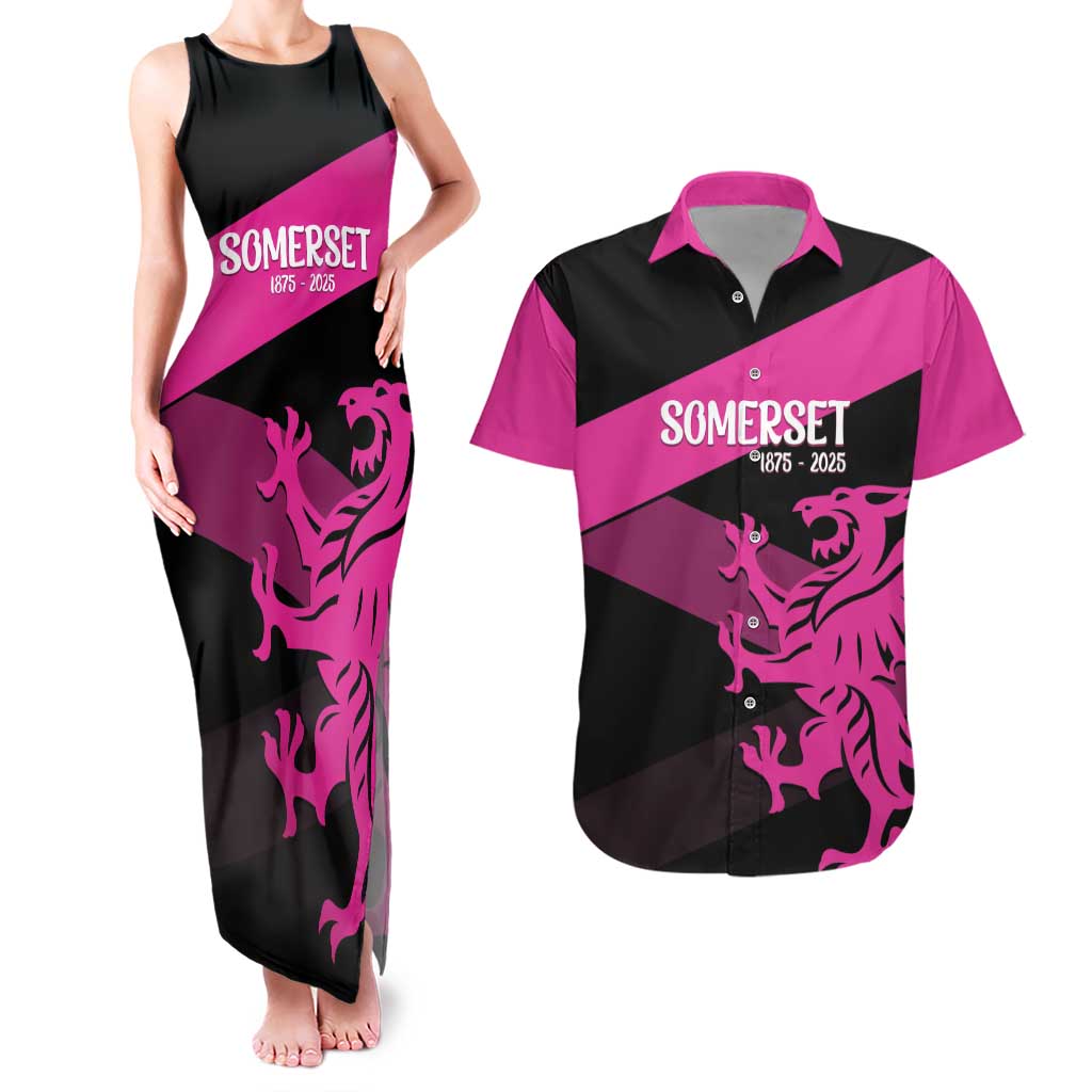 Custom Somerset Cricket Couples Matching Tank Maxi Dress and Hawaiian Shirt 150 Years of Anniversary - Wonder Print Shop