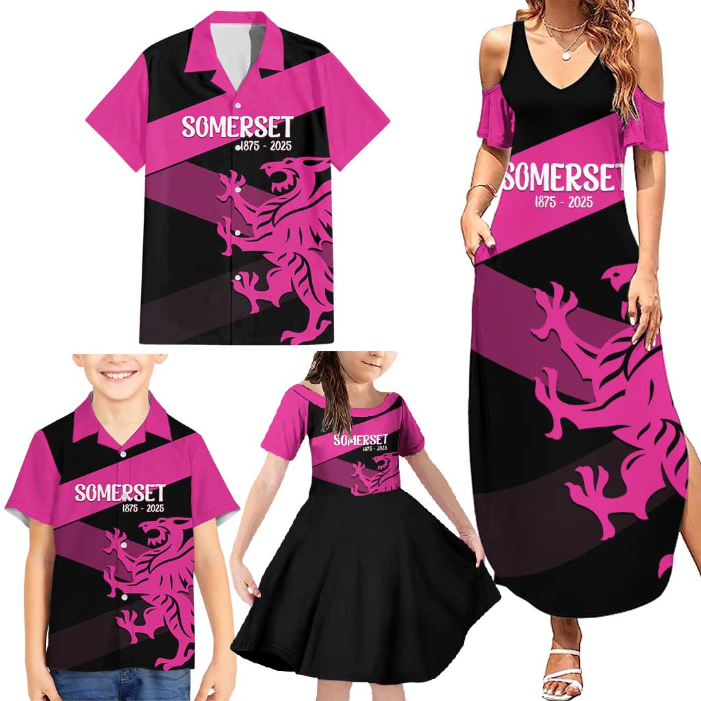 Custom Somerset Cricket Family Matching Summer Maxi Dress and Hawaiian Shirt 150 Years of Anniversary - Wonder Print Shop