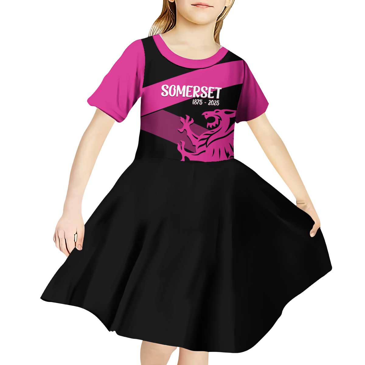 Custom Somerset Cricket Kid Short Sleeve Dress 150 Years of Anniversary - Wonder Print Shop