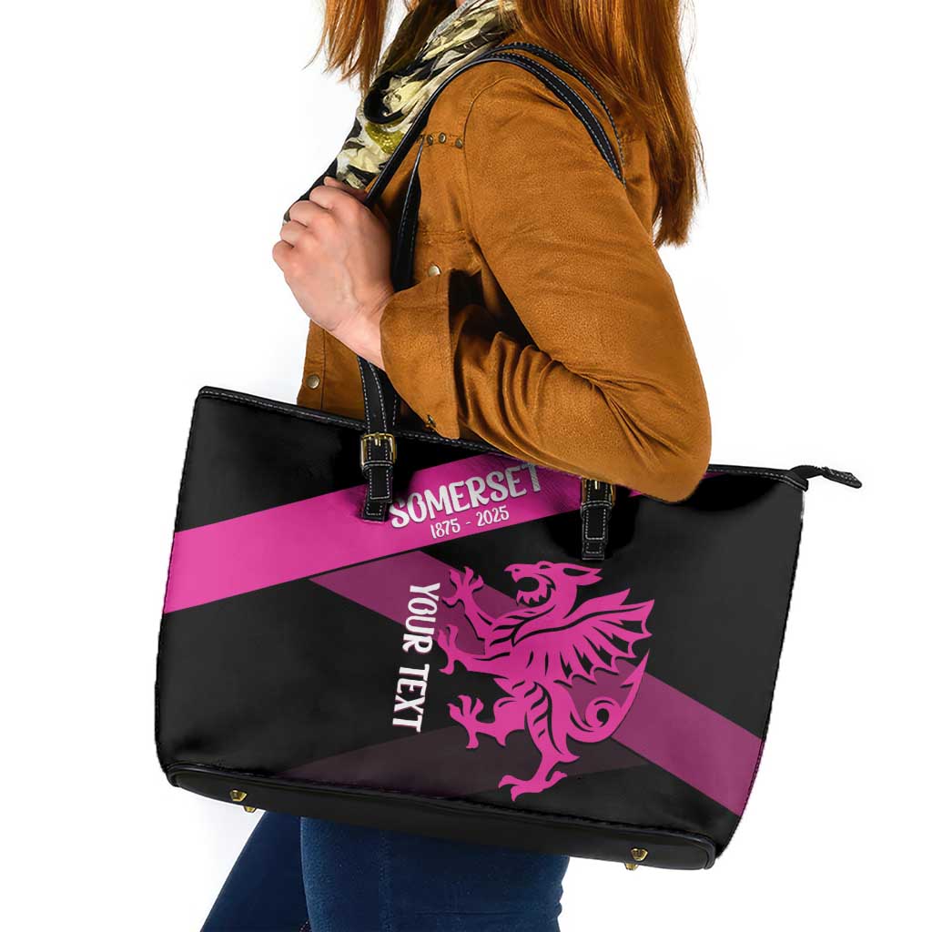 Custom Somerset Cricket Leather Tote Bag 150 Years of Anniversary - Wonder Print Shop