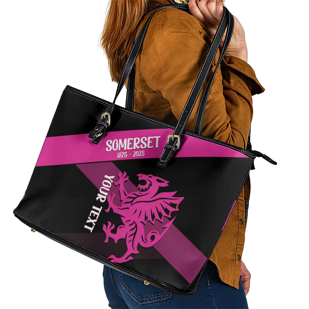 Custom Somerset Cricket Leather Tote Bag 150 Years of Anniversary - Wonder Print Shop