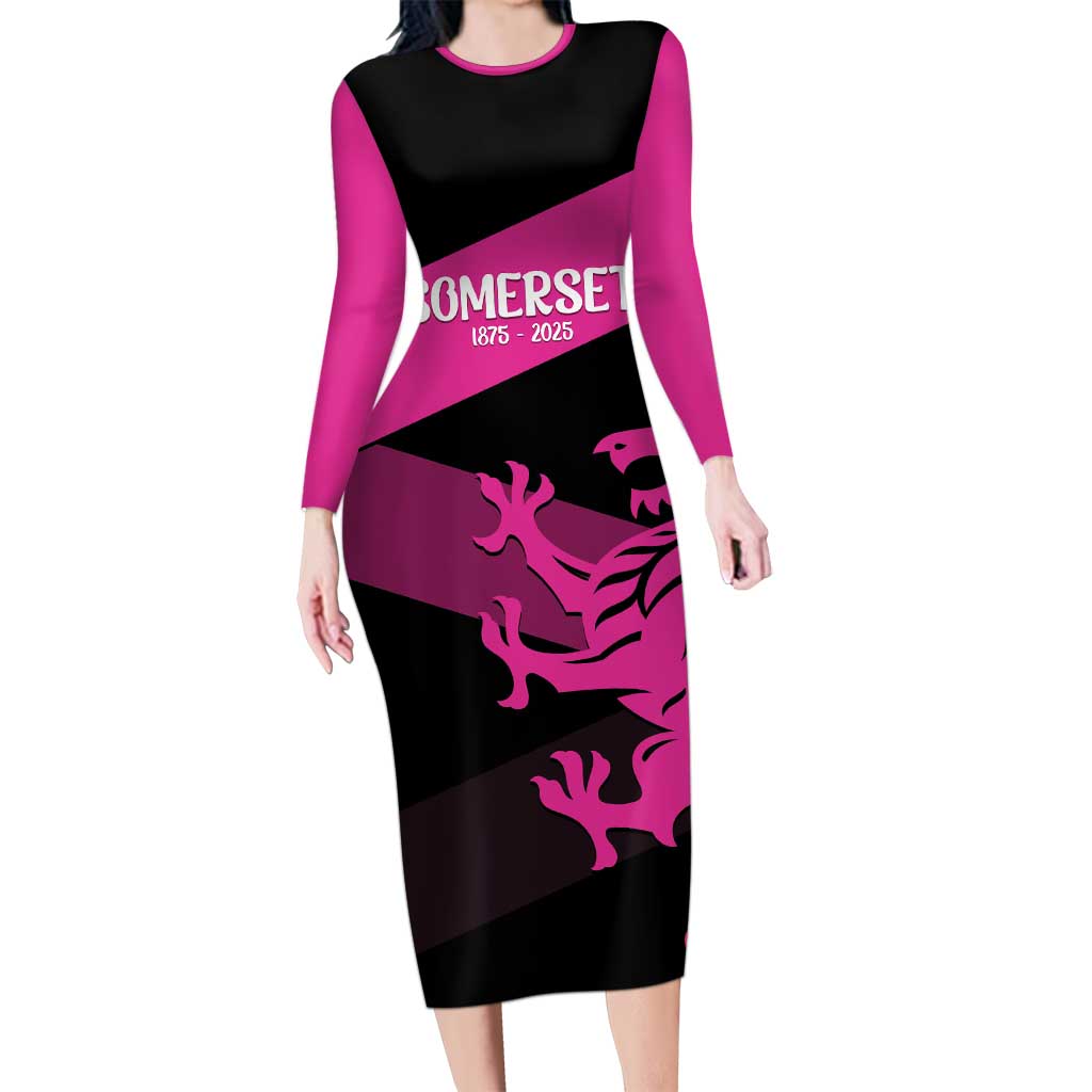 Custom Somerset Cricket Long Sleeve Bodycon Dress 150 Years of Anniversary - Wonder Print Shop
