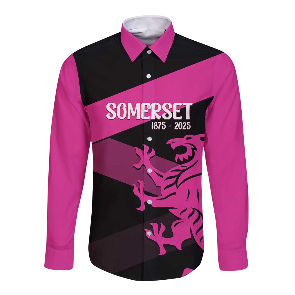 Custom Somerset Cricket Long Sleeve Button Shirt 150 Years of Anniversary - Wonder Print Shop