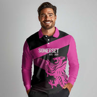 Custom Somerset Cricket Long Sleeve Polo Shirt 150 Years of Anniversary - Wonder Print Shop