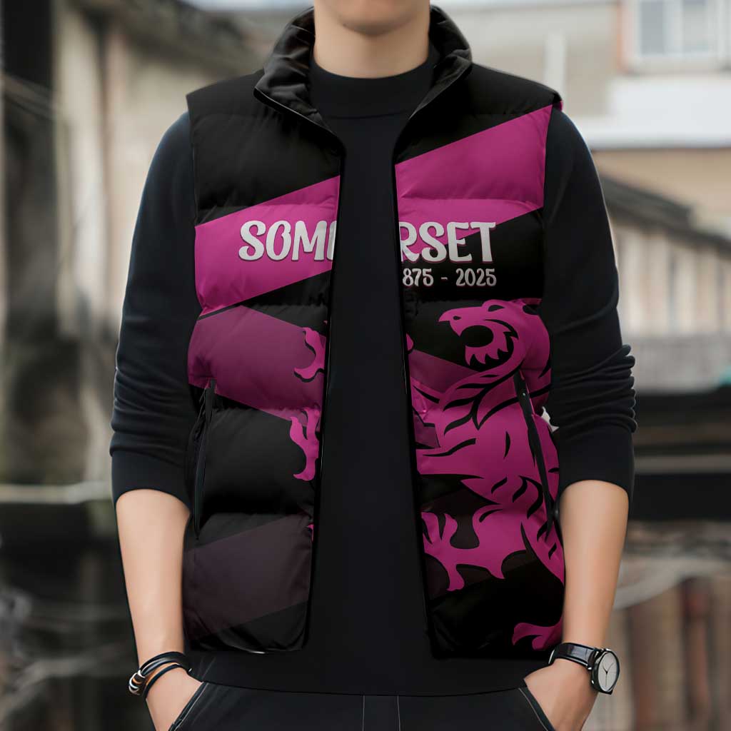 Custom Somerset Cricket Sleeveless Puffer Jacket 150 Years of Anniversary - Wonder Print Shop