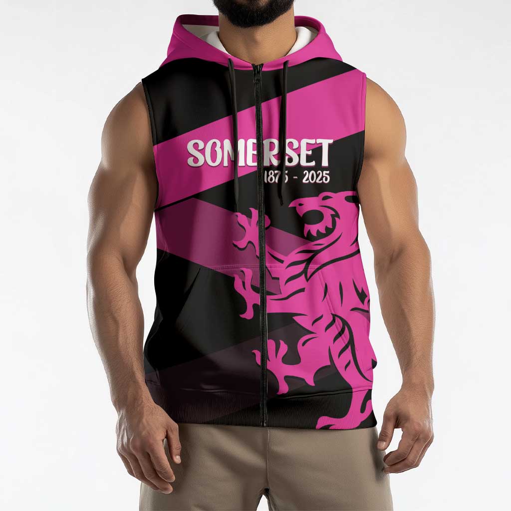 Custom Somerset Cricket Sleeveless Zip Hoodie 150 Years of Anniversary - Wonder Print Shop