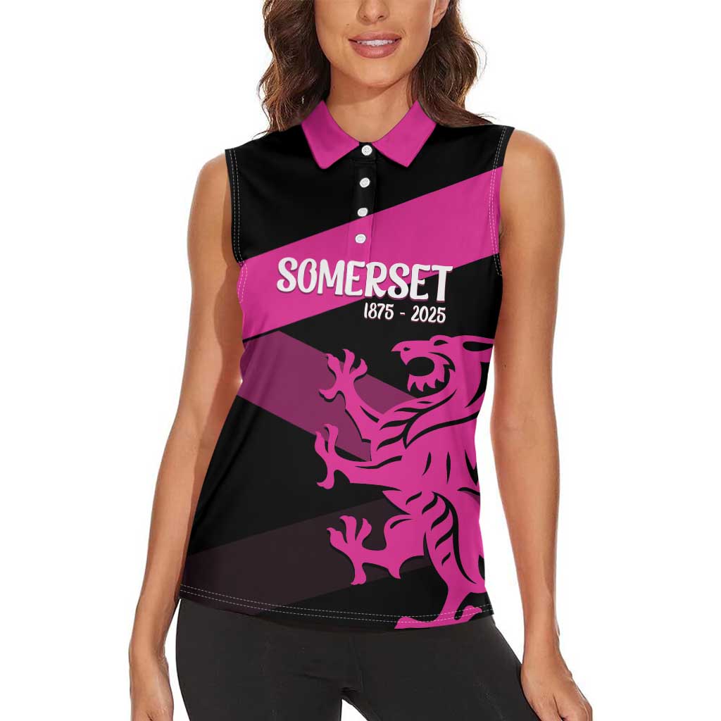 Custom Somerset Cricket Women Sleeveless Polo Shirt 150 Years of Anniversary - Wonder Print Shop