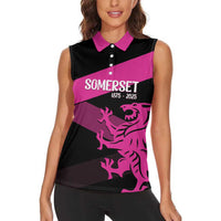 Custom Somerset Cricket Women Sleeveless Polo Shirt 150 Years of Anniversary - Wonder Print Shop