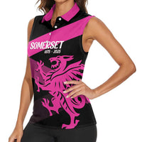 Custom Somerset Cricket Women Sleeveless Polo Shirt 150 Years of Anniversary - Wonder Print Shop