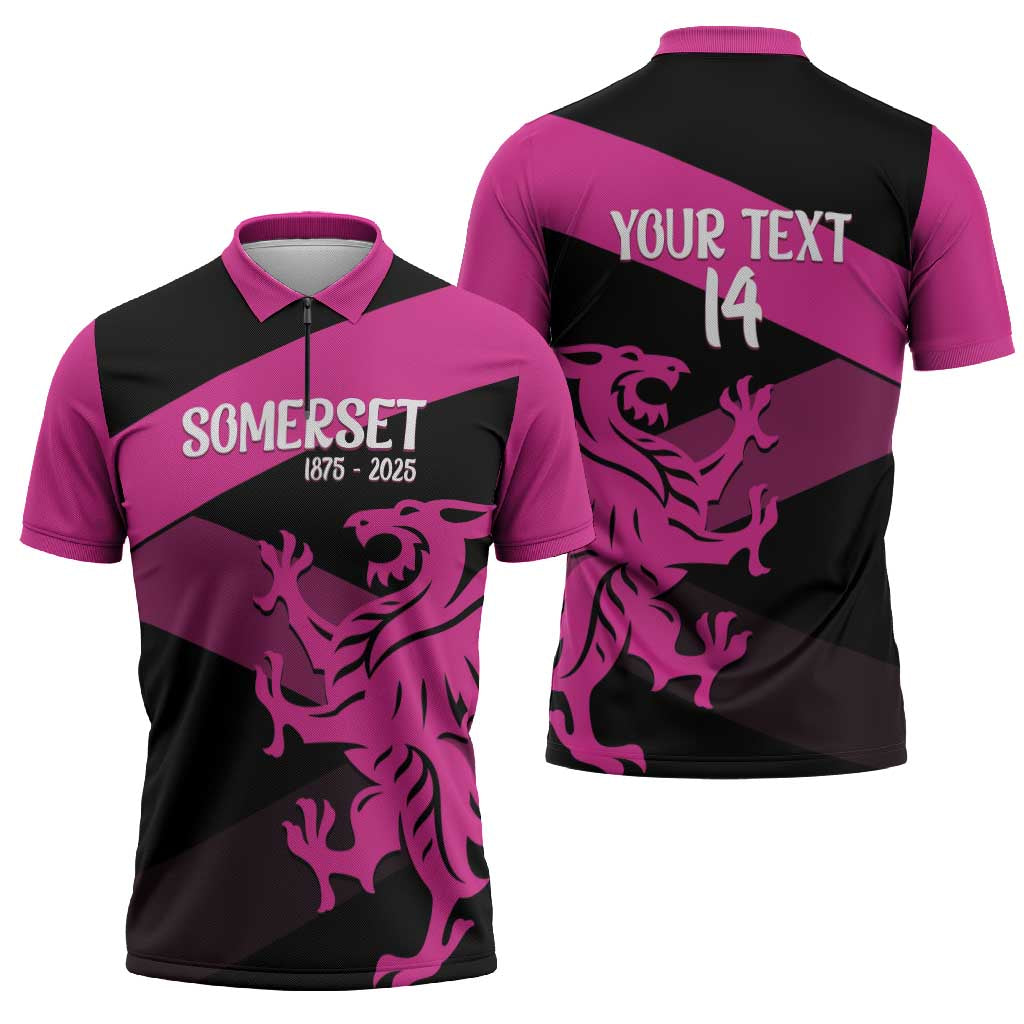 Custom Somerset Cricket Zipper Polo Shirt 150 Years of Anniversary - Wonder Print Shop