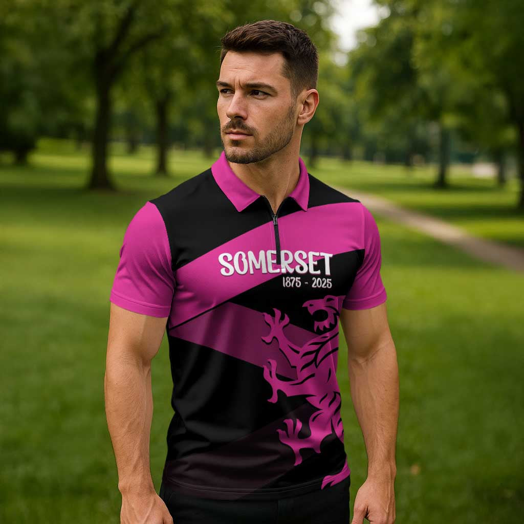 Custom Somerset Cricket Zipper Polo Shirt 150 Years of Anniversary - Wonder Print Shop
