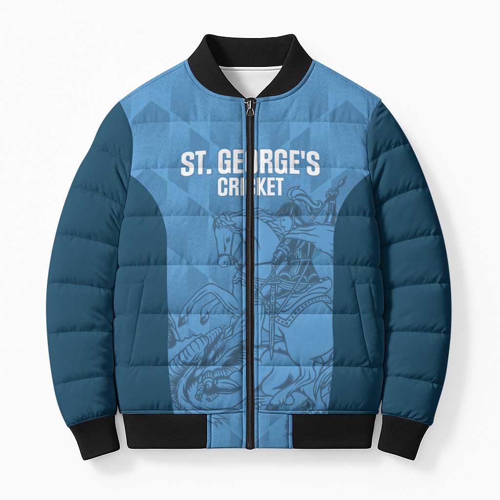Custom St. Georges Cricket Bomber Puffer Jacket Go Champions Sporty Style - Wonder Print Shop