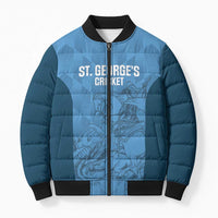 Custom St. Georges Cricket Bomber Puffer Jacket Go Champions Sporty Style - Wonder Print Shop