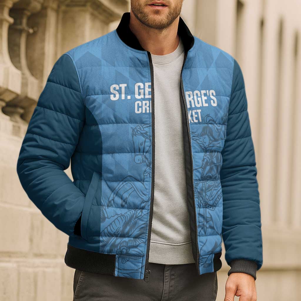 Custom St. Georges Cricket Bomber Puffer Jacket Go Champions Sporty Style - Wonder Print Shop