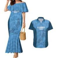 Custom St. Georges Cricket Couples Matching Mermaid Dress and Hawaiian Shirt Go Champions Sporty Style - Wonder Print Shop