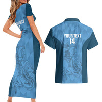 Custom St. Georges Cricket Couples Matching Short Sleeve Bodycon Dress and Hawaiian Shirt Go Champions Sporty Style - Wonder Print Shop