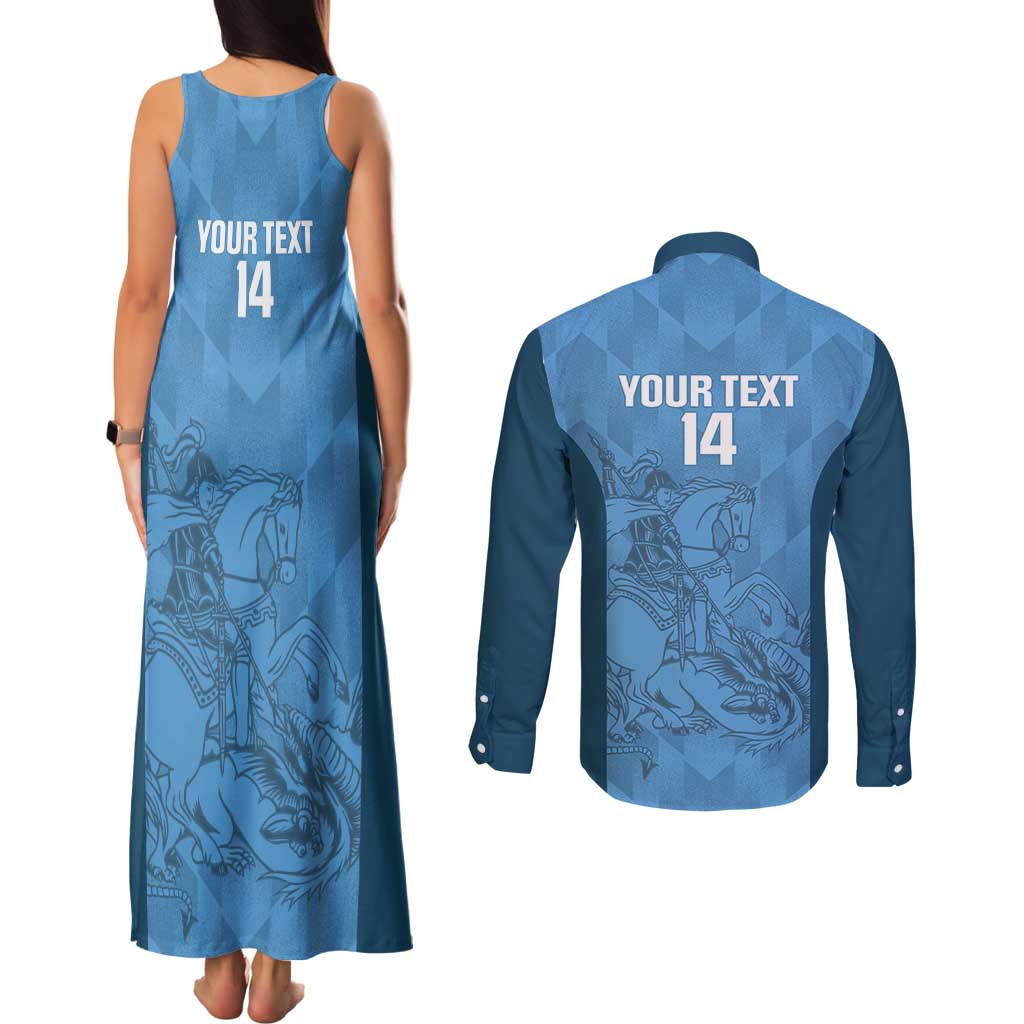Custom St. Georges Cricket Couples Matching Tank Maxi Dress and Long Sleeve Button Shirt Go Champions Sporty Style - Wonder Print Shop