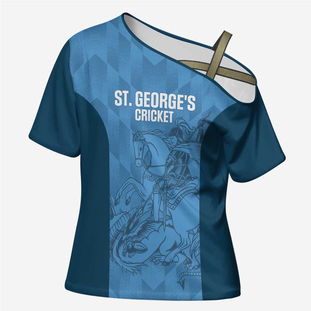 Custom St. Georges Cricket Cross Shoulder Shirt Go Champions Sporty Style - Wonder Print Shop