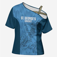 Custom St. Georges Cricket Cross Shoulder Shirt Go Champions Sporty Style - Wonder Print Shop