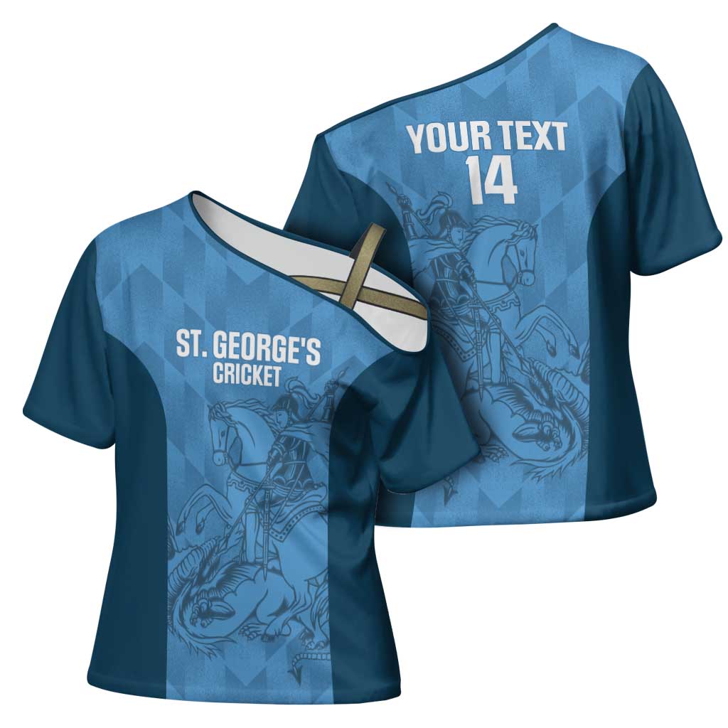 Custom St. Georges Cricket Cross Shoulder Shirt Go Champions Sporty Style - Wonder Print Shop