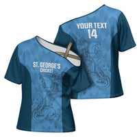 Custom St. Georges Cricket Cross Shoulder Shirt Go Champions Sporty Style - Wonder Print Shop